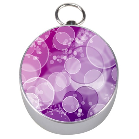 Purple Bubble Art Silver Compass from ArtsNow.com Front