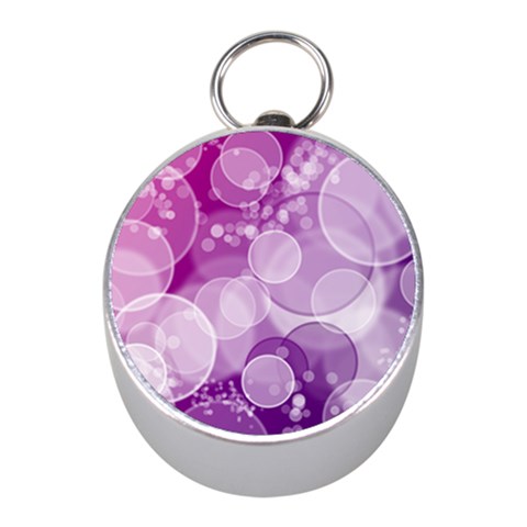 Purple Bubble Art Silver Compass (Mini) from ArtsNow.com Front