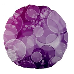 Purple Bubble Art Large 18  Premium Flano Round Cushion  from ArtsNow.com Front