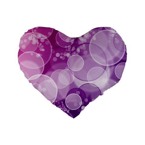 Purple Bubble Art Standard 16  Premium Flano Heart Shape Cushion  from ArtsNow.com Front