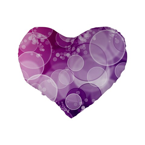 Purple Bubble Art Standard 16  Premium Flano Heart Shape Cushion  from ArtsNow.com Back