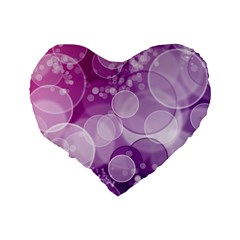 Purple Bubble Art Standard 16  Premium Flano Heart Shape Cushion  from ArtsNow.com Back