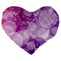 Purple Bubble Art Large 19  Premium Flano Heart Shape Cushion from ArtsNow.com Front