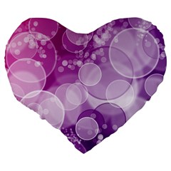 Purple Bubble Art Large 19  Premium Flano Heart Shape Cushion from ArtsNow.com Back