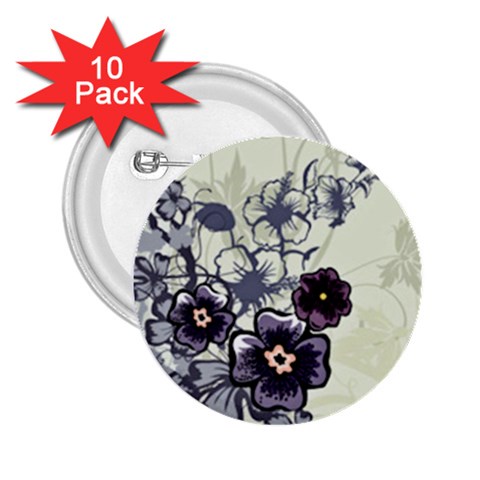 Purple Flower Art 2.25  Button (10 pack) from ArtsNow.com Front