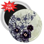 Purple Flower Art 3  Magnet (100 pack)