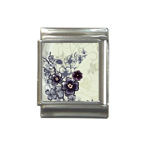 Purple Flower Art Italian Charm (13mm) from ArtsNow.com Front