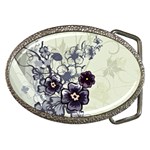 Purple Flower Art Belt Buckle