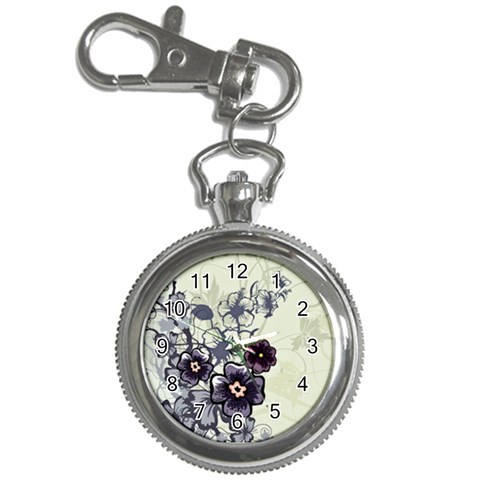 Purple Flower Art Key Chain Watch from ArtsNow.com Front