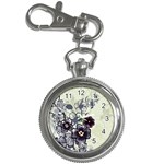 Purple Flower Art Key Chain Watch