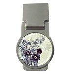 Purple Flower Art Money Clip (Round)