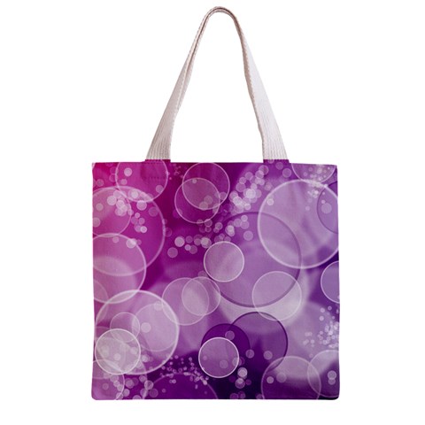 Purple Bubble Art Zipper Grocery Tote Bag from ArtsNow.com Front