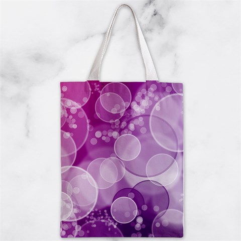 Purple Bubble Art Zipper Classic Tote Bag from ArtsNow.com Front