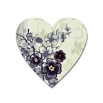 Purple Flower Art Magnet (Heart)