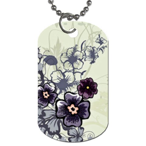 Purple Flower Art Dog Tag (One Side) from ArtsNow.com Front