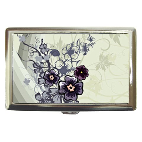 Purple Flower Art Cigarette Money Case from ArtsNow.com Front