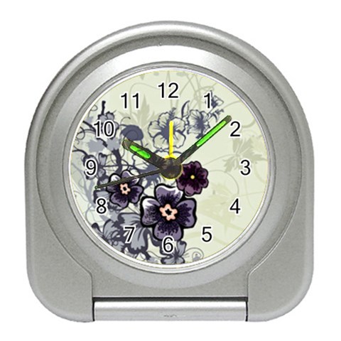 Purple Flower Art Travel Alarm Clock from ArtsNow.com Front