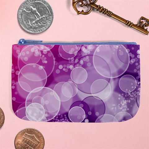 Purple Bubble Art Large Coin Purse from ArtsNow.com Front