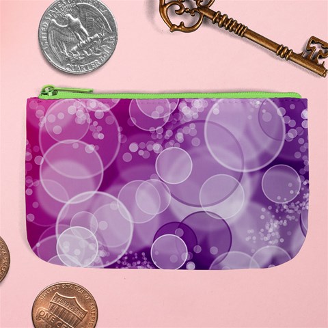 Purple Bubble Art Large Coin Purse from ArtsNow.com Front