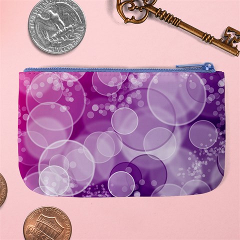 Purple Bubble Art Large Coin Purse from ArtsNow.com Back