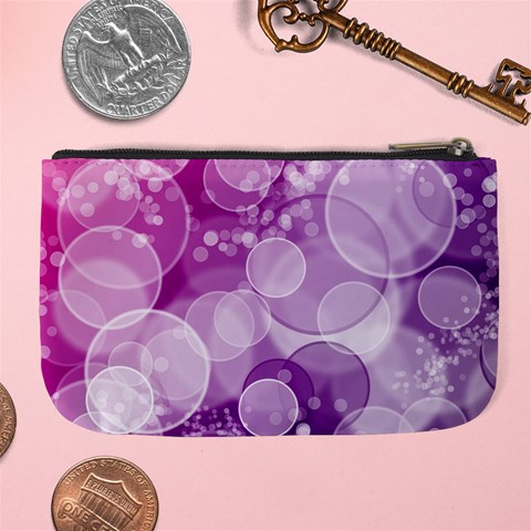 Purple Bubble Art Large Coin Purse from ArtsNow.com Back