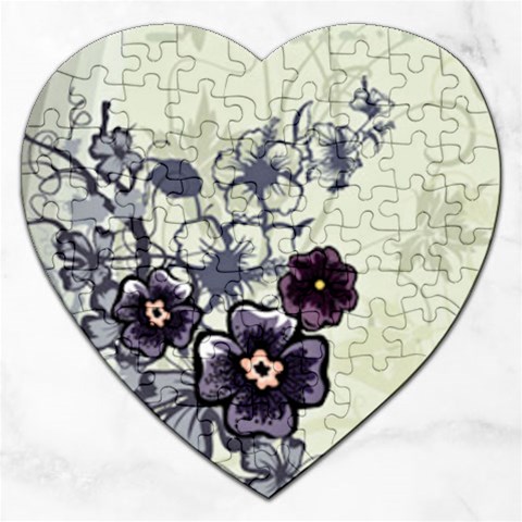 Purple Flower Art Jigsaw Puzzle (Heart) from ArtsNow.com Front