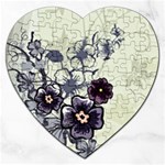 Purple Flower Art Jigsaw Puzzle (Heart)