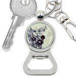 Purple Flower Art Bottle Opener Key Chain