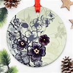 Purple Flower Art Round Ornament (Two Sides)