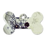 Purple Flower Art Dog Tag Bone (One Side)