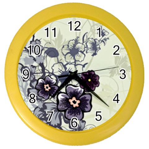 Purple Flower Art Color Wall Clock from ArtsNow.com Front