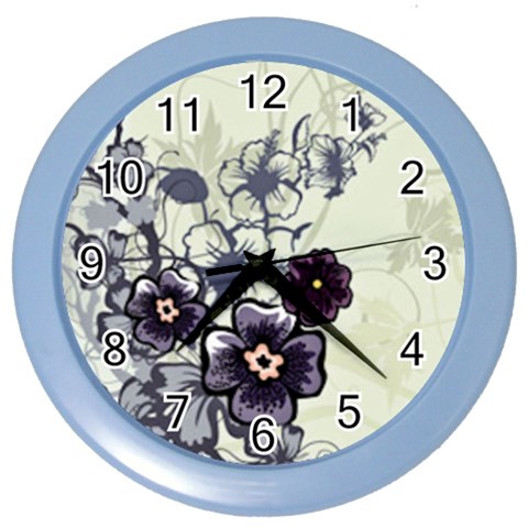 Purple Flower Art Color Wall Clock from ArtsNow.com Front