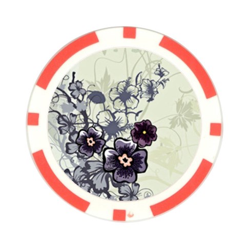 Purple Flower Art Poker Chip Card Guard from ArtsNow.com Front