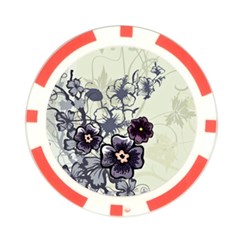 Purple Flower Art Poker Chip Card Guard from ArtsNow.com Back