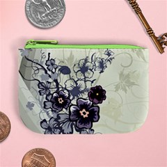 Purple Flower Art Mini Coin Purse from ArtsNow.com Front