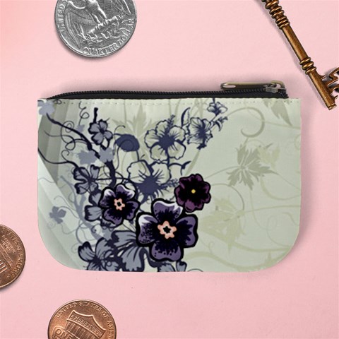 Purple Flower Art Mini Coin Purse from ArtsNow.com Back