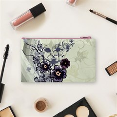 Purple Flower Art Cosmetic Bag (Small) from ArtsNow.com Back