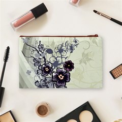 Purple Flower Art Cosmetic Bag (Medium) from ArtsNow.com Back