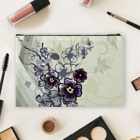 Purple Flower Art Cosmetic Bag (Large) from ArtsNow.com Back