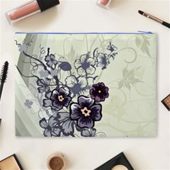 Purple Flower Art Cosmetic Bag (XL) from ArtsNow.com Back