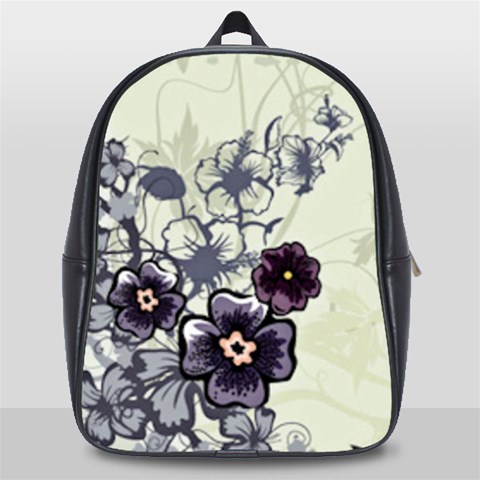 Purple Flower Art School Bag (Large) from ArtsNow.com Front