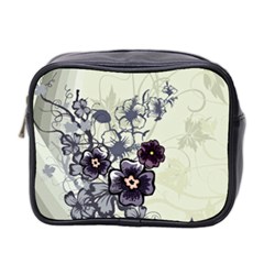 Purple Flower Art Mini Toiletries Bag (Two Sides) from ArtsNow.com Front