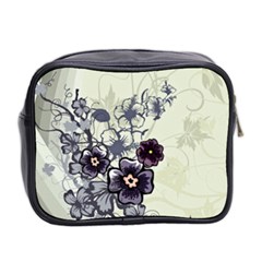 Purple Flower Art Mini Toiletries Bag (Two Sides) from ArtsNow.com Back