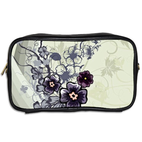 Purple Flower Art Toiletries Bag (Two Sides) from ArtsNow.com Back