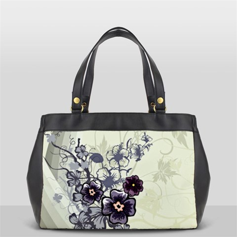 Purple Flower Art Oversize Office Handbag from ArtsNow.com Front