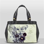 Purple Flower Art Oversize Office Handbag (2 Sides)