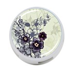 Purple Flower Art 4-Port USB Hub (Two Sides)