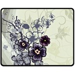 Purple Flower Art Fleece Blanket (Medium)