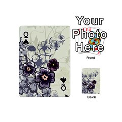 Queen Purple Flower Art Playing Cards 54 (Mini) from ArtsNow.com Front - SpadeQ