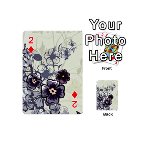 Purple Flower Art Playing Cards 54 (Mini) from ArtsNow.com Front - Diamond2